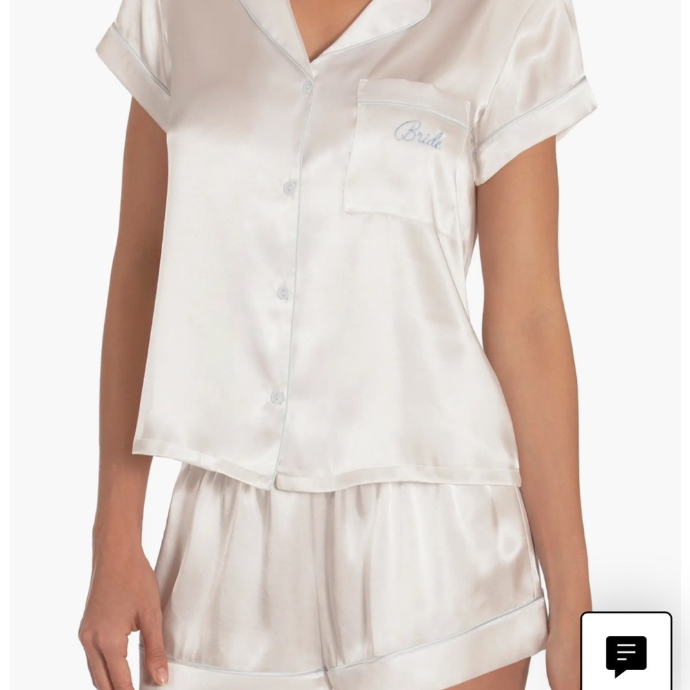 Satin Bridal Pajama Set - white/ivory